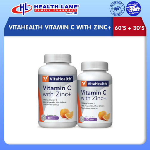 VITAHEALTH VITAMIN C DENGAN ZINC+ (60'S+30'S)